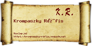Krompaszky Ráfis névjegykártya